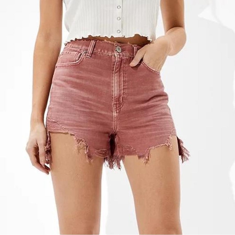 American Eagle mauve pink distressed shorts size 4